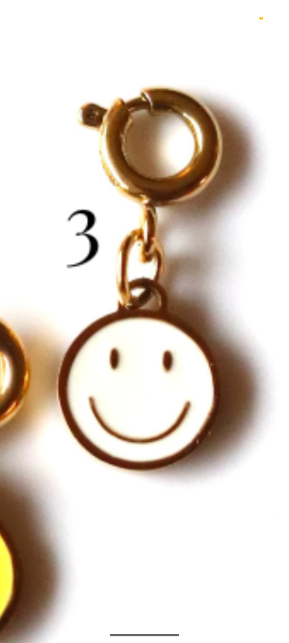 Stainless Steel Gold Plated Smiley Face Charms