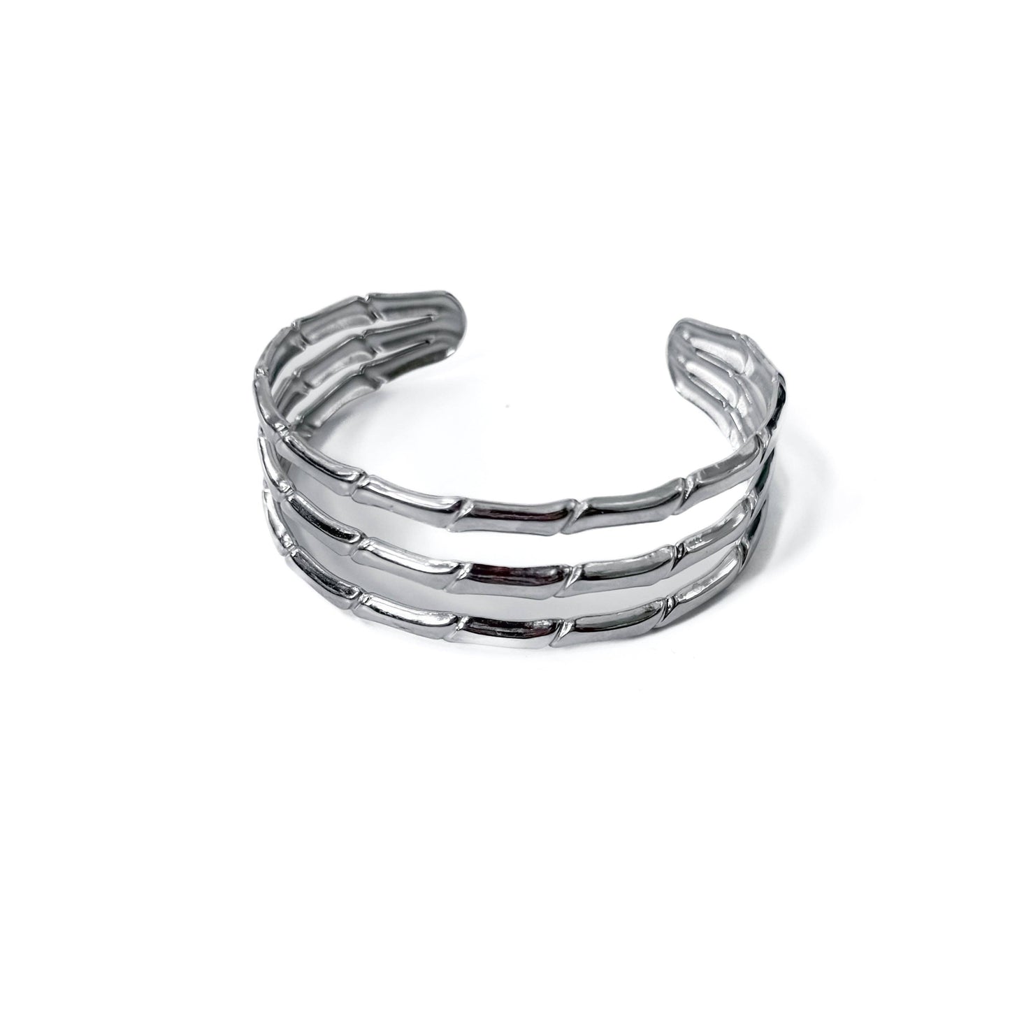 Bamboo Tier Open Bangle Bracelet - WATERPROOF