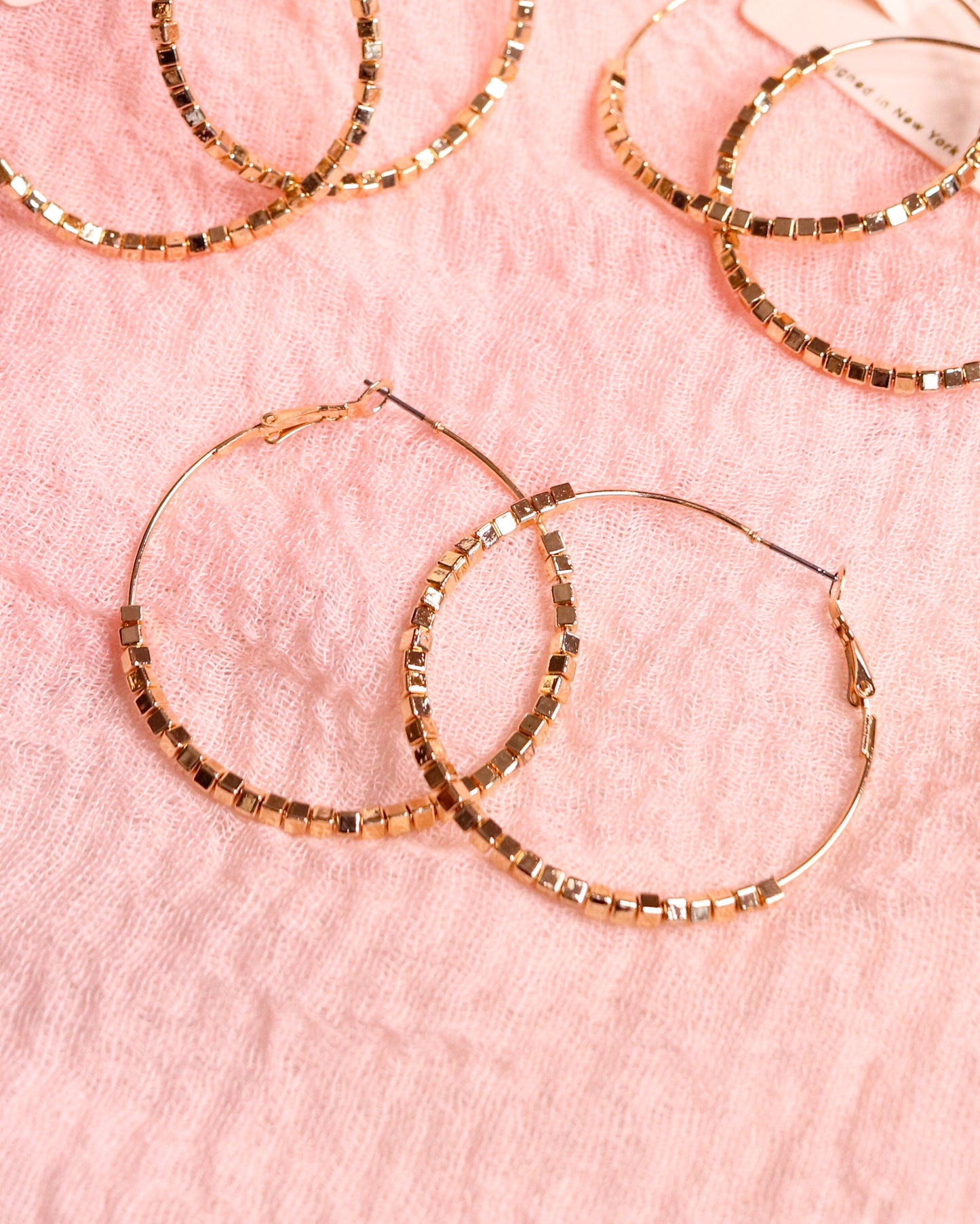 Beaded Circle Wire Hoops