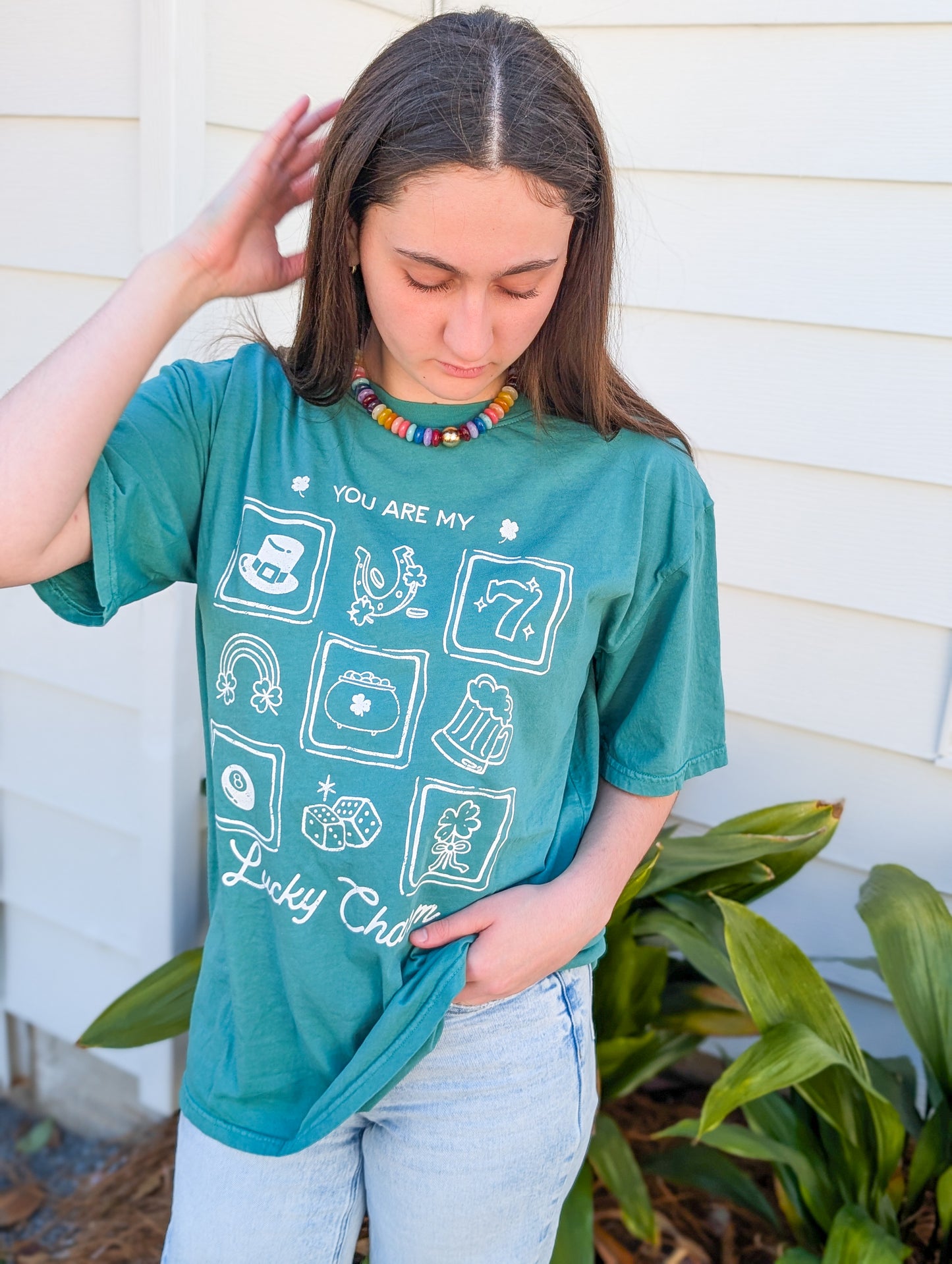 You Are My Lucky Charm Oversized Mineral Graphic Tee