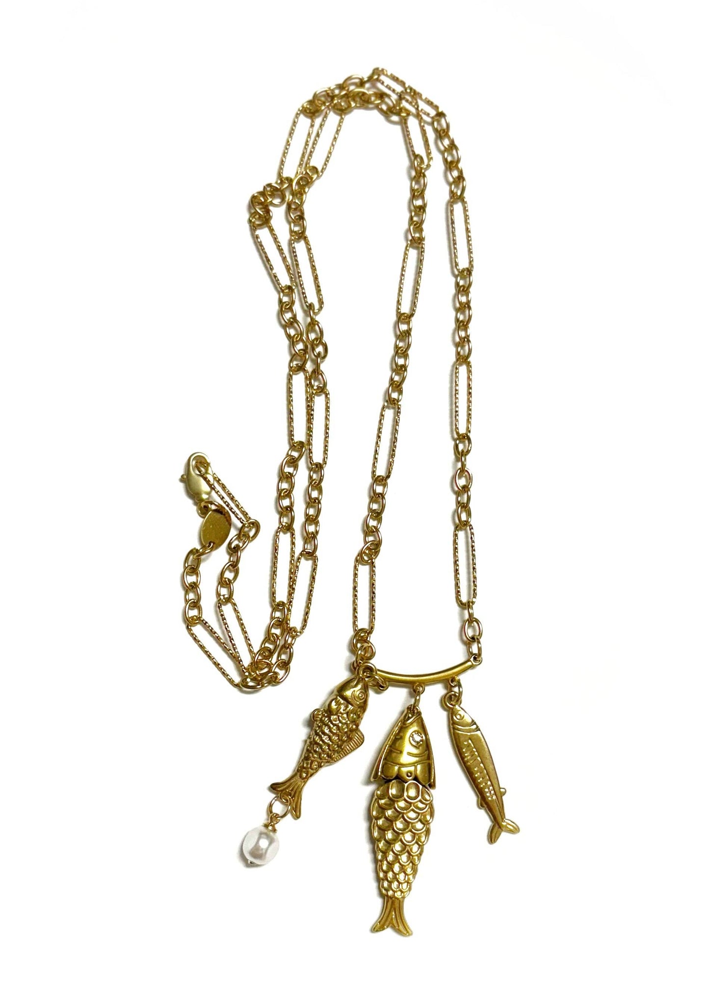 Gold Fish Pendant Necklaces