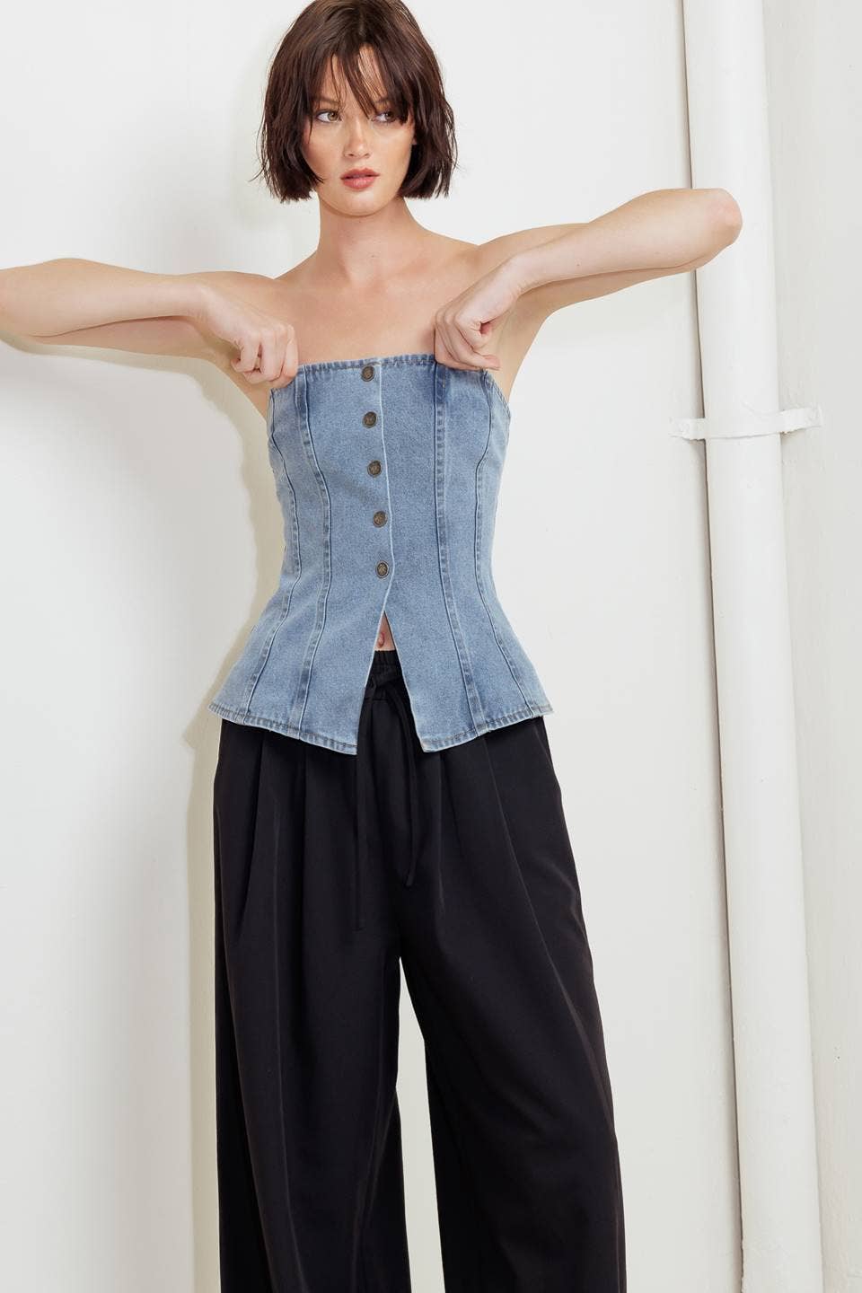 *FINAL SALE* Indigo Washed Denim Top
