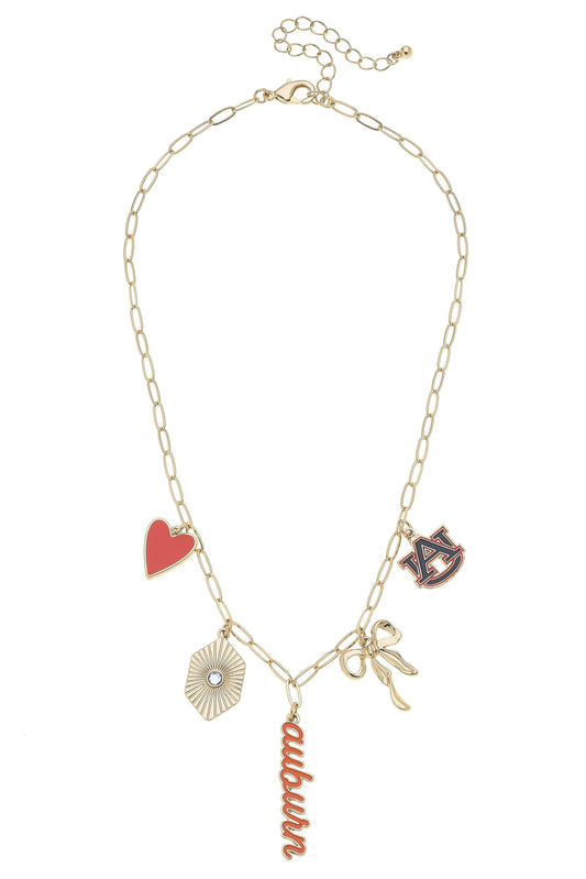 Auburn Tigers Paper Clip Charm Necklace