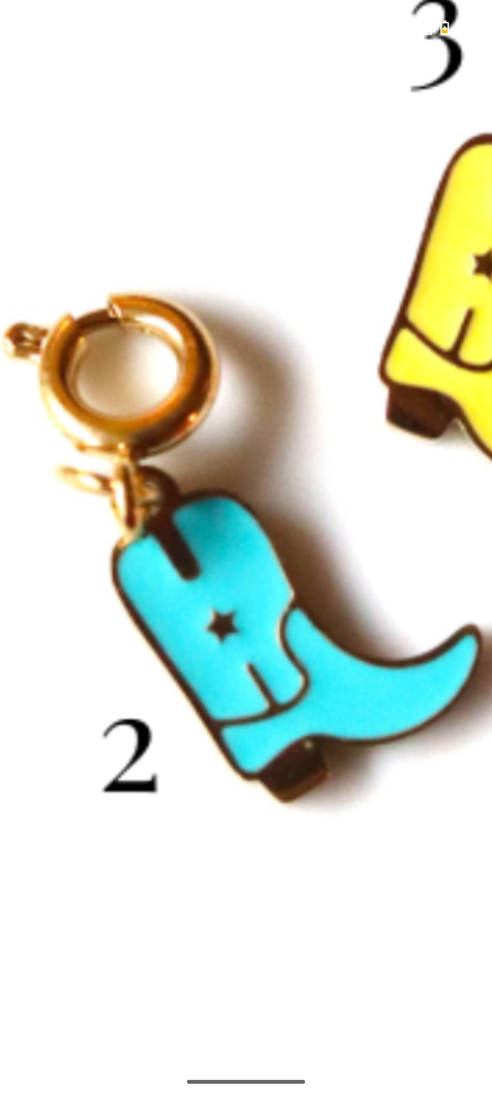 Stainless Steel Gold Plated Cowboy Boot Charms