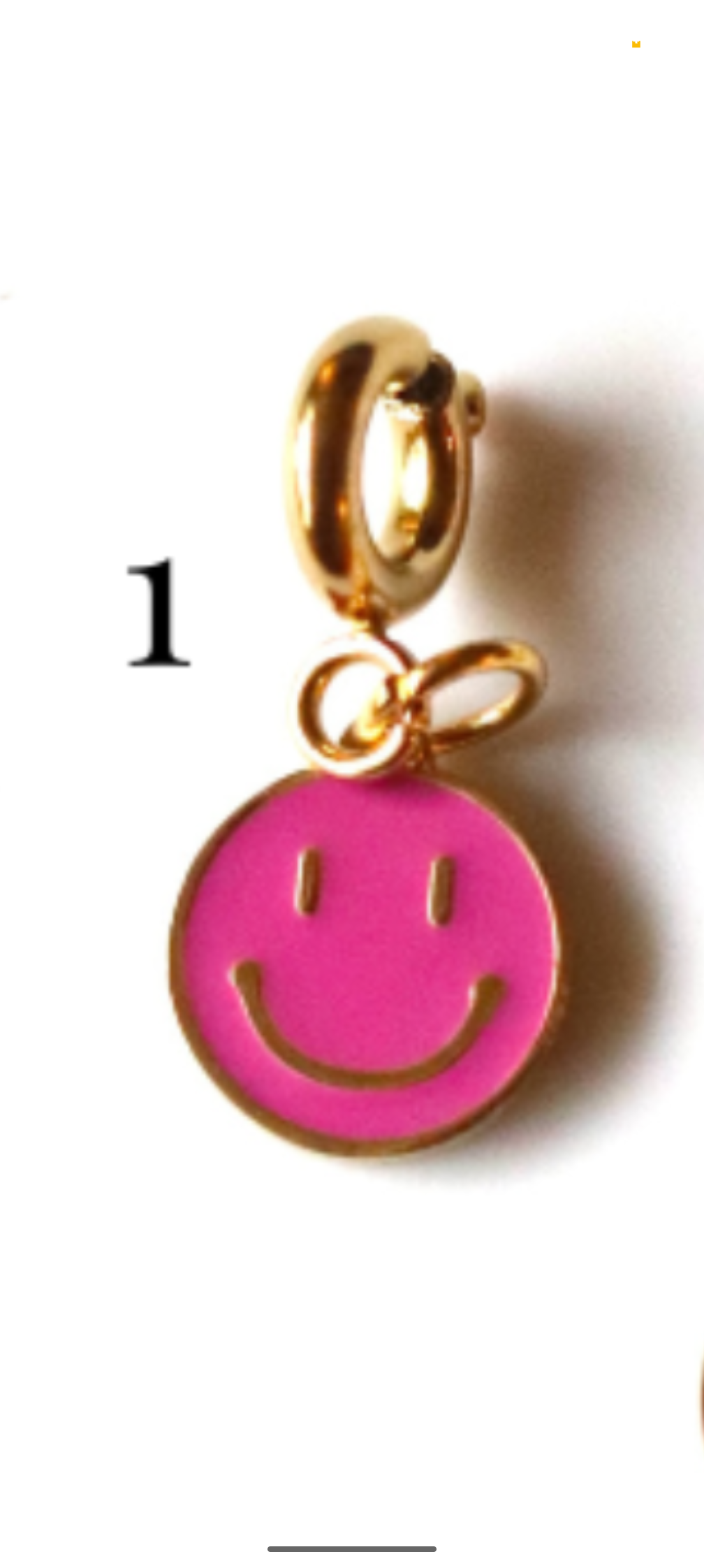 Stainless Steel Gold Plated Smiley Face Charms