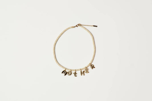 Mother Bubble Cord Necklace - Cream/Gold