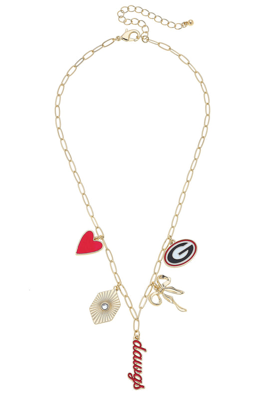 Georgia Bulldogs Paper Clip Charm Necklace