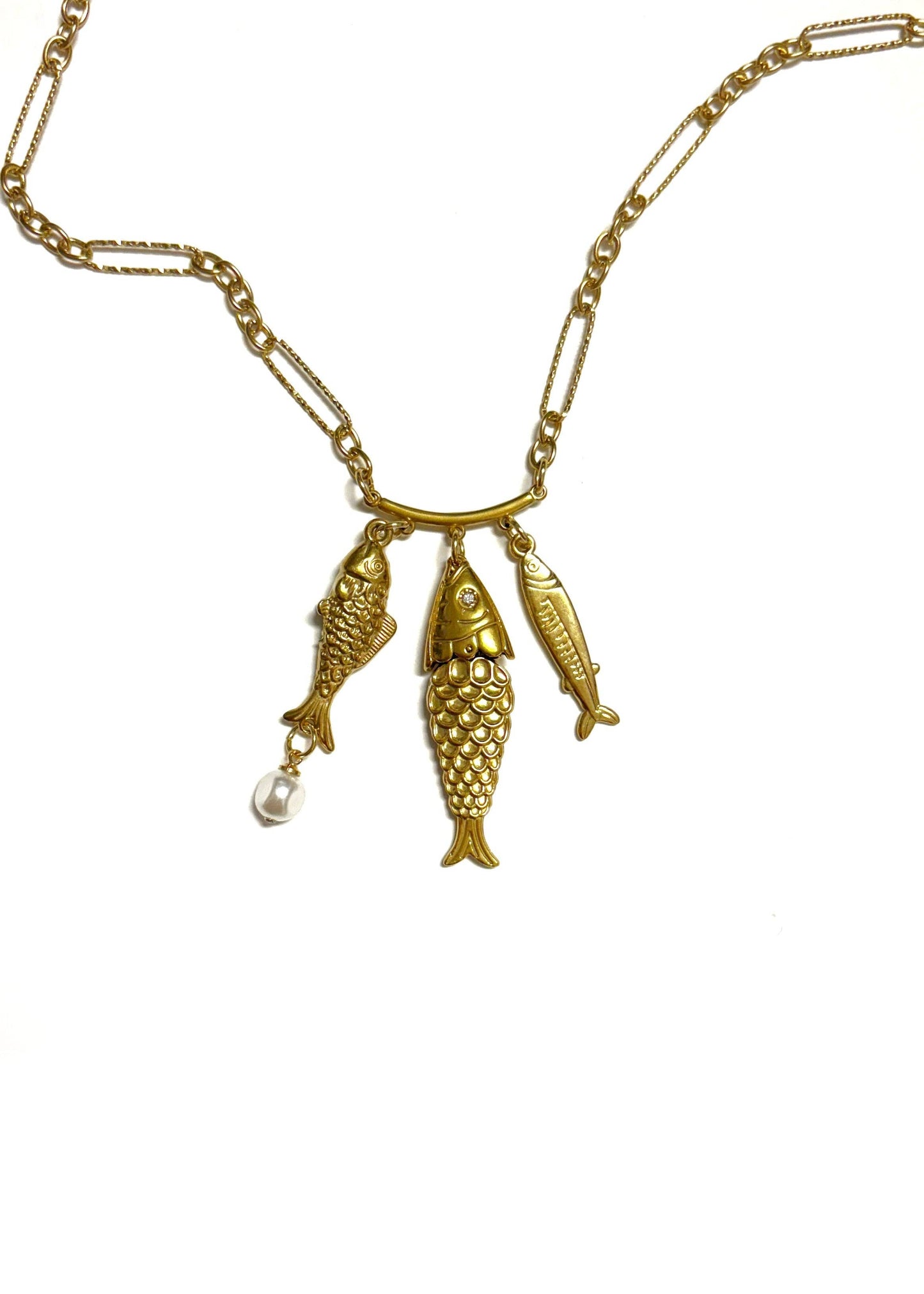 Gold Fish Pendant Necklaces