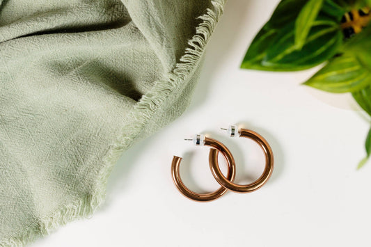 Bronze Metallic Hoops