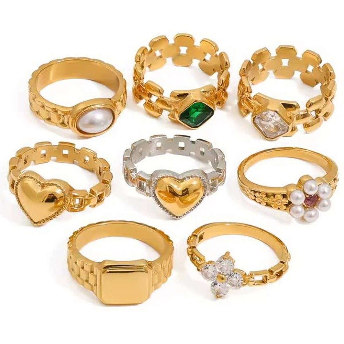18K Stainless Steel Tarnish Free Rings