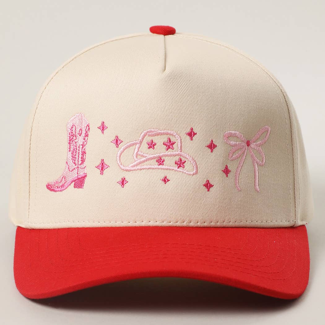 Coquette Western Embroidery Two-Tone Trucker Hat