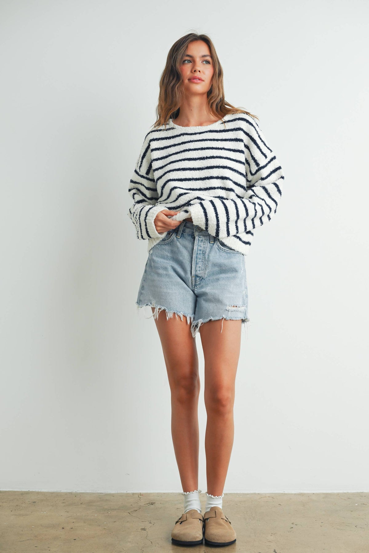 Basic Striped Knit Sweater
