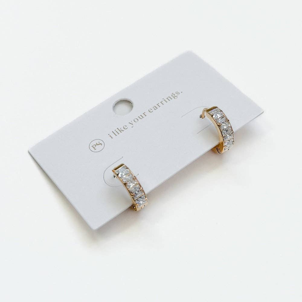 Demi Diamond Huggie Hoops - WATERPROOF