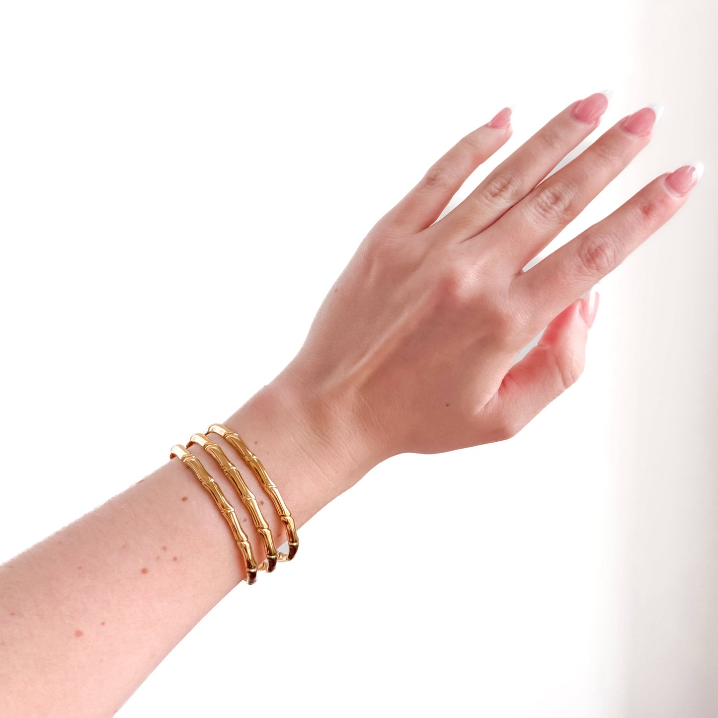 Bamboo Tier Open Bangle Bracelet - WATERPROOF