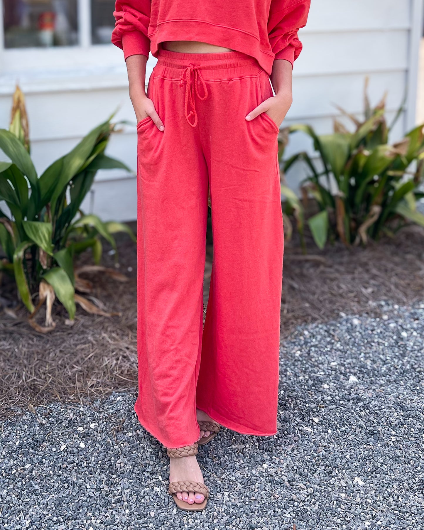 Ribbed Wide Leg Oversize Sweatpants