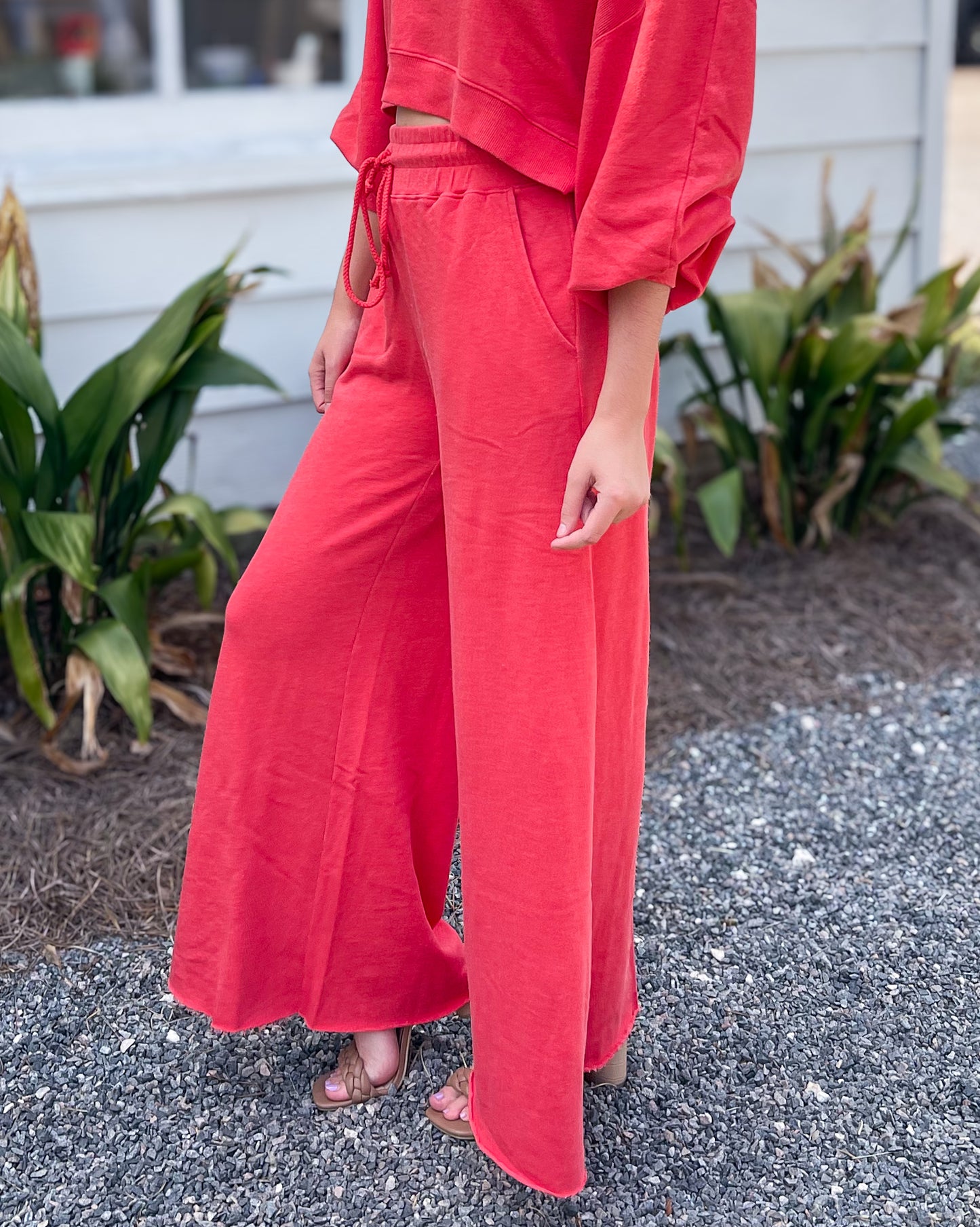 Ribbed Wide Leg Oversize Sweatpants