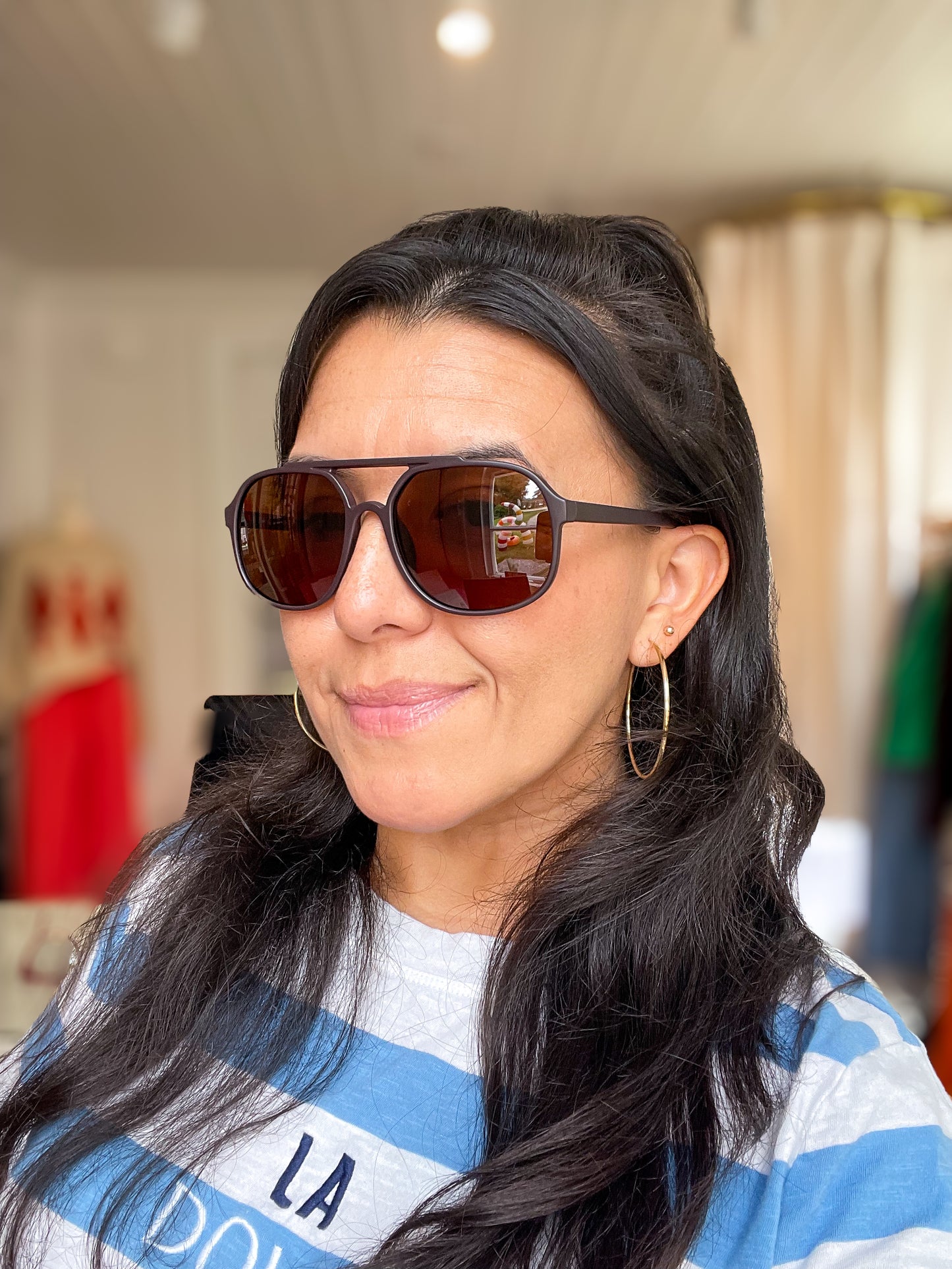 Amber Aviator Sunglasses