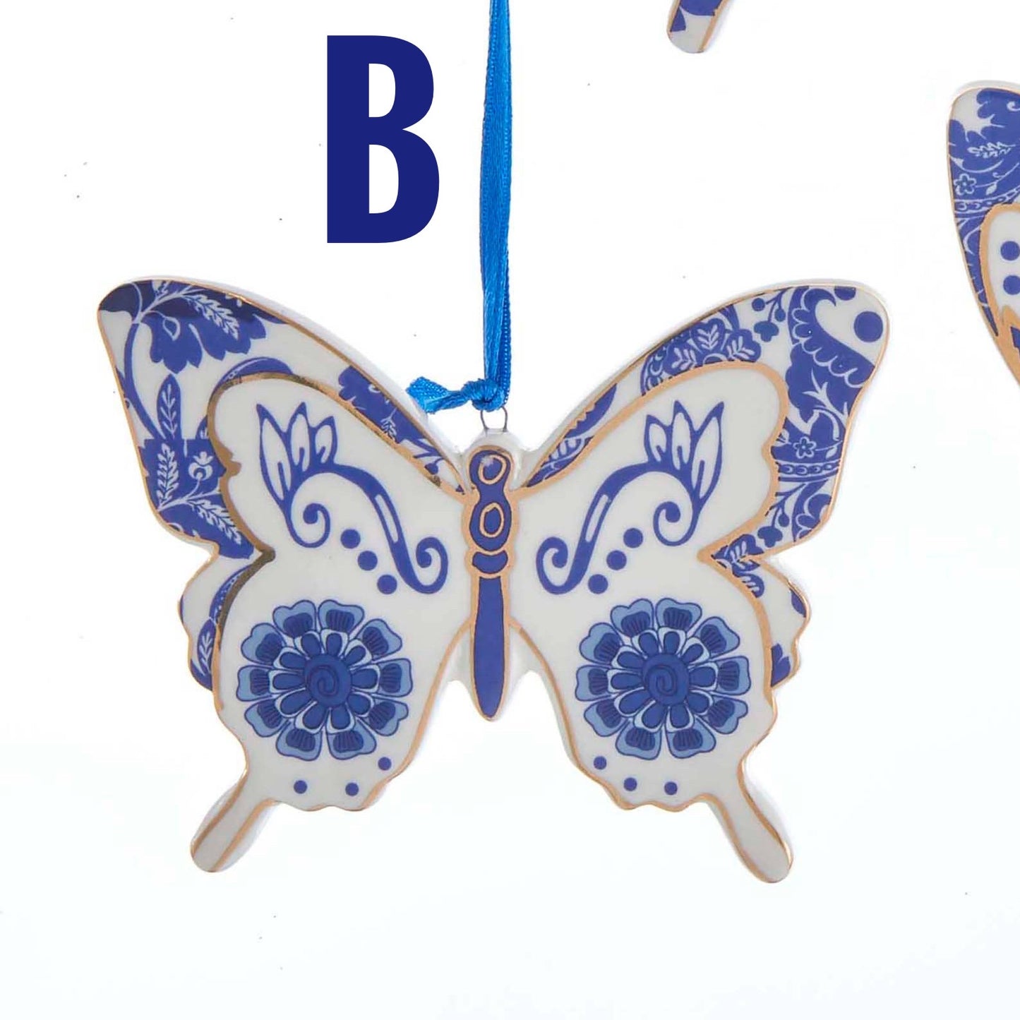 *FINAL SALE* Blue and White Butterfly Ornament