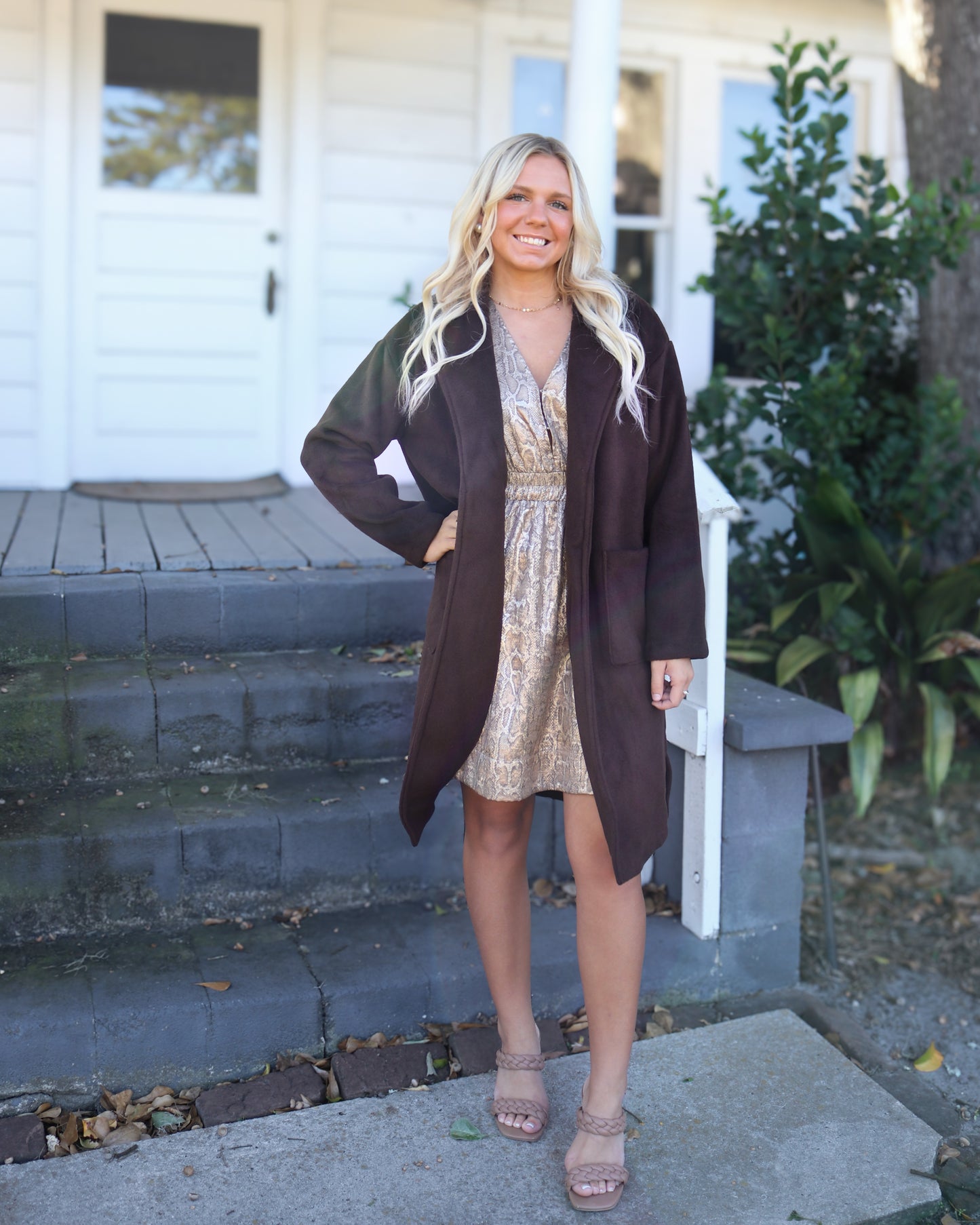 Livia Open Front Long Coat