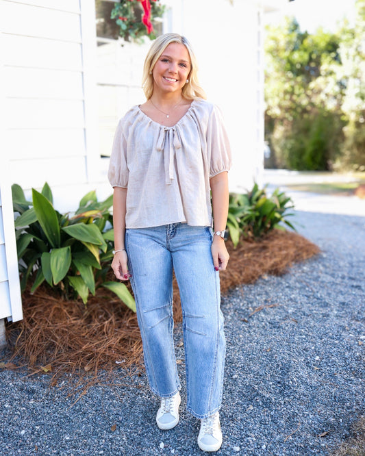 Days End Front Tie Blouse