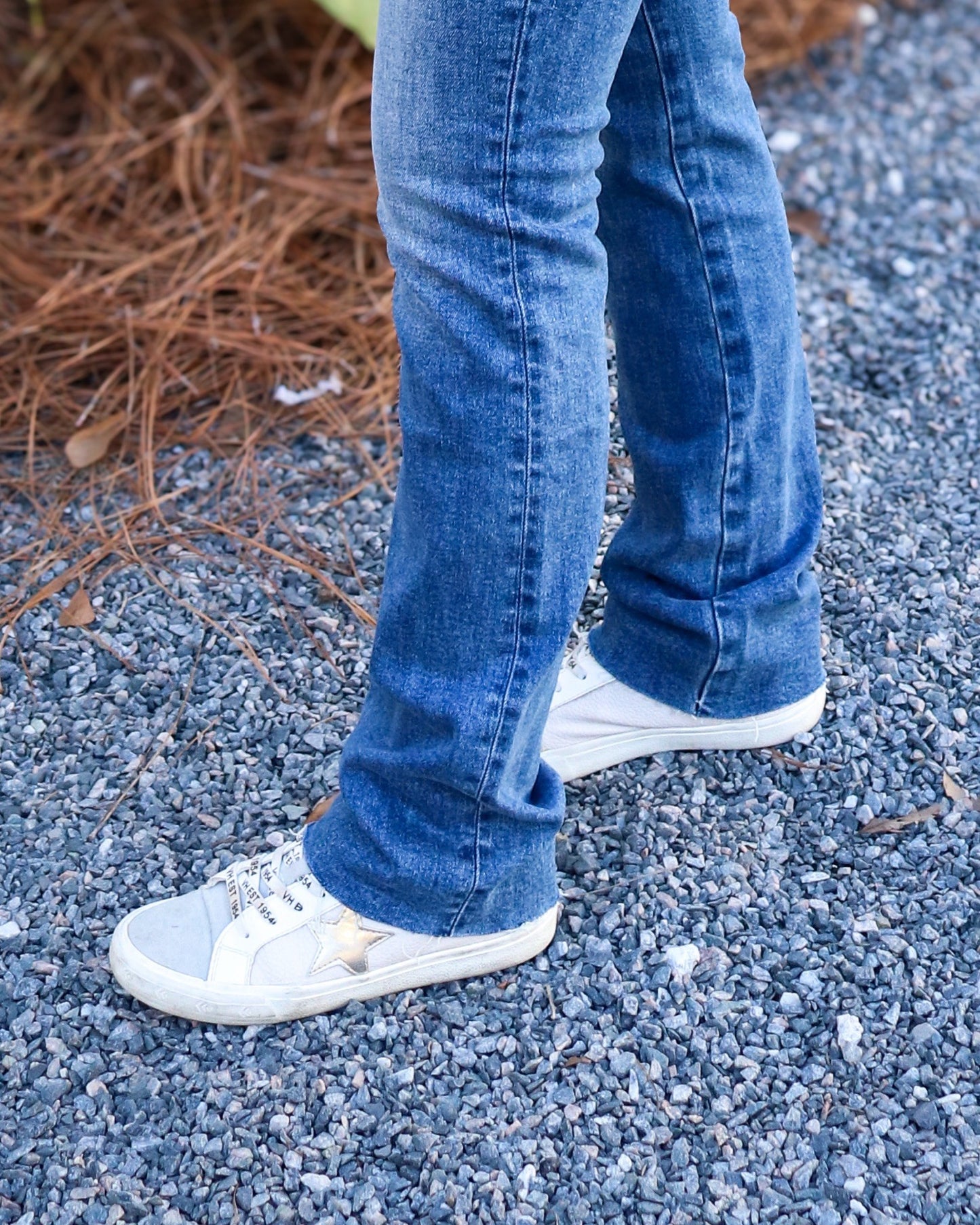 Mid Rise Slim Straight Denim Jeans