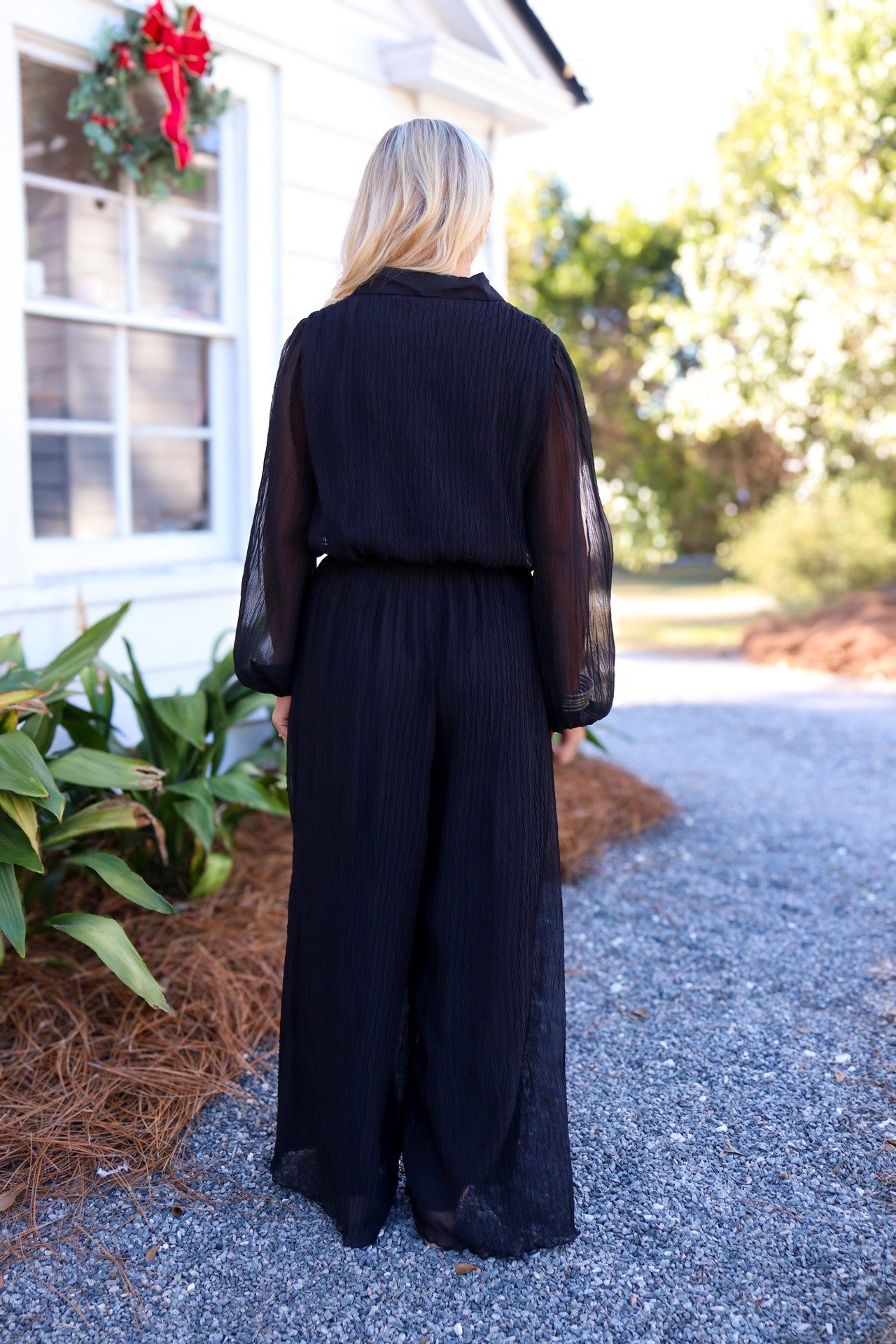 Gathering Button Up Jumpsuit