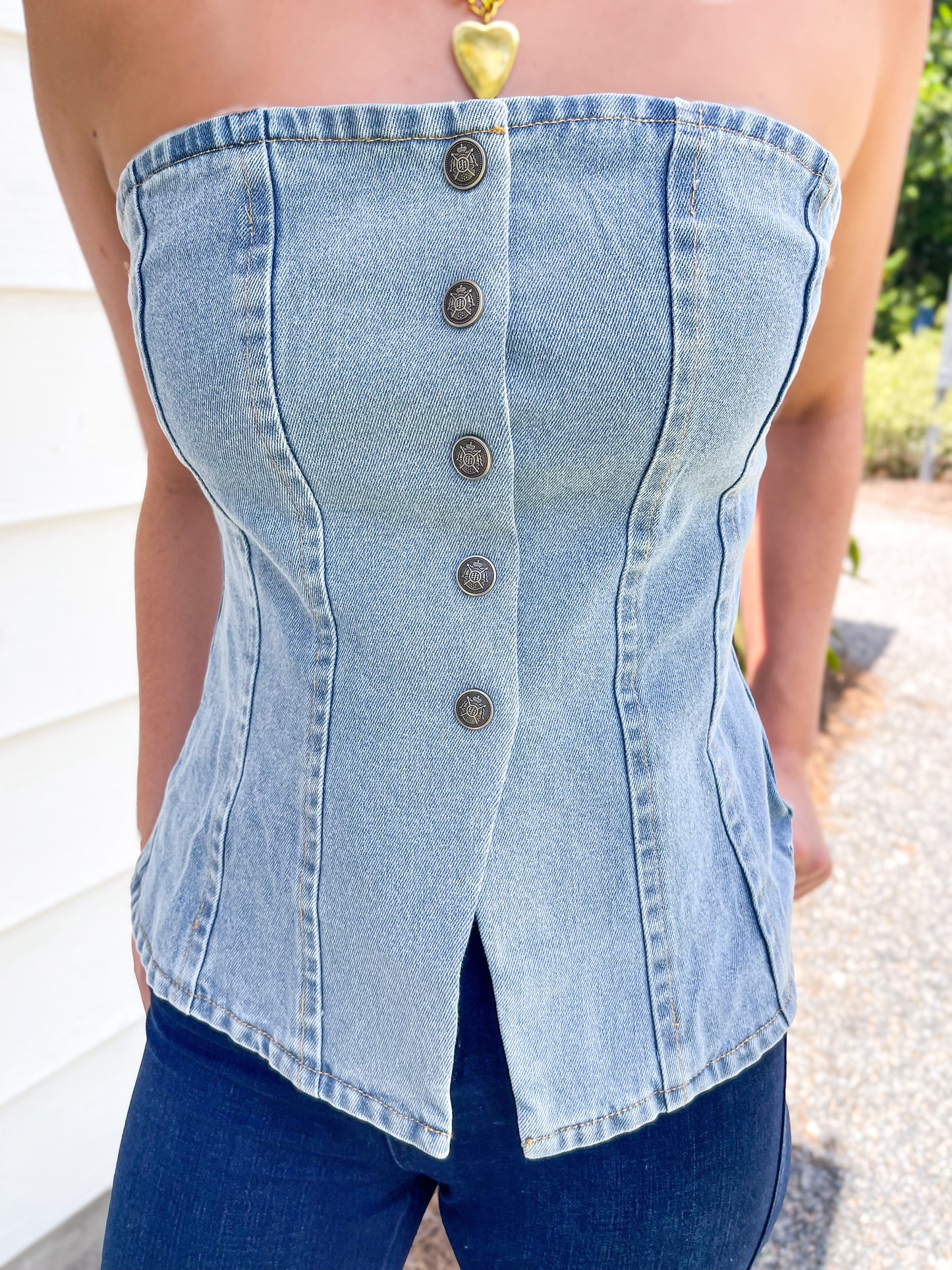 *FINAL SALE* Indigo Washed Denim Top
