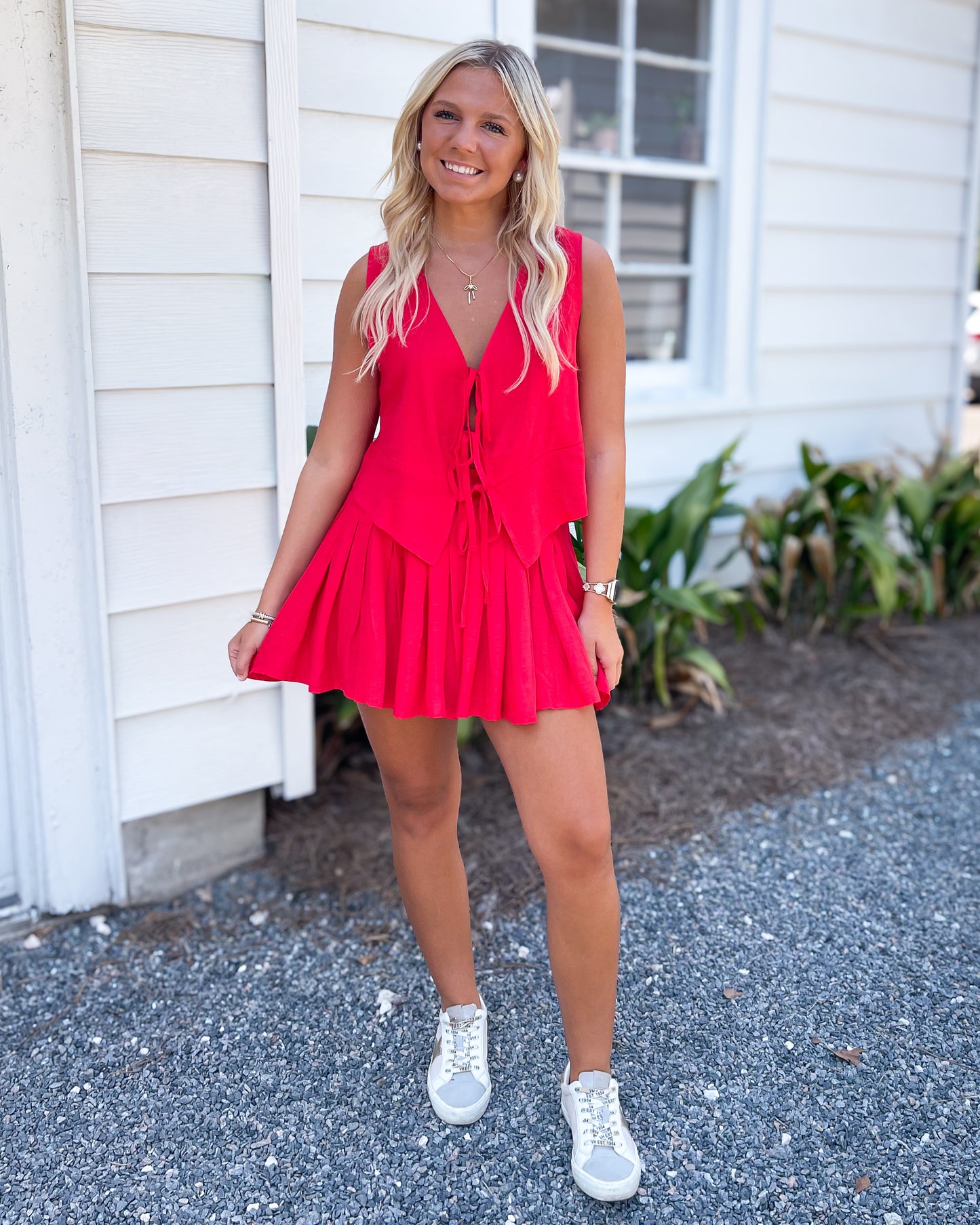 *FINAL SALE* Scarlet Red Pleated Skirt