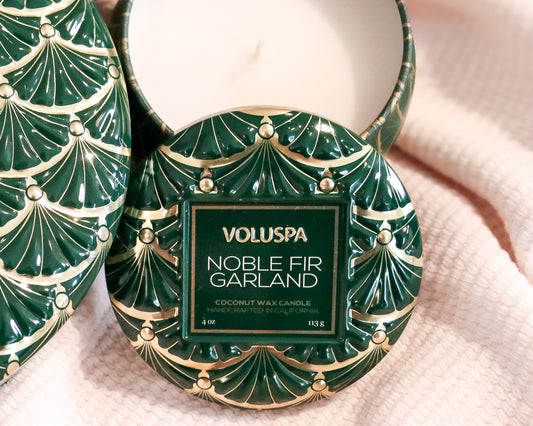 Noble Fir Garland Mini Tin Candle