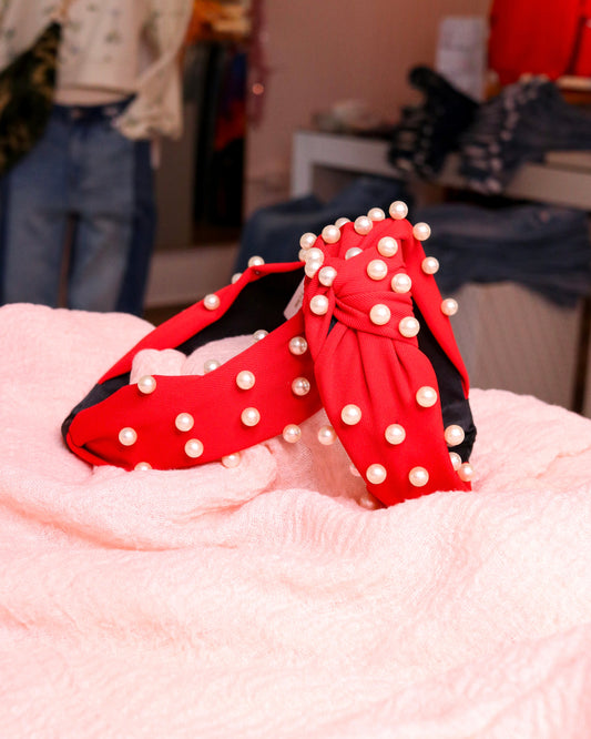 Pearl Studded Knotted Headband