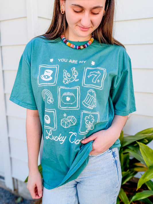 You Are My Lucky Charm Oversized Mineral Graphic Tee