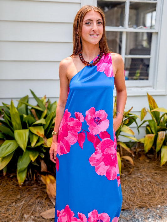 Glena Floral Pleated Maxi Dress