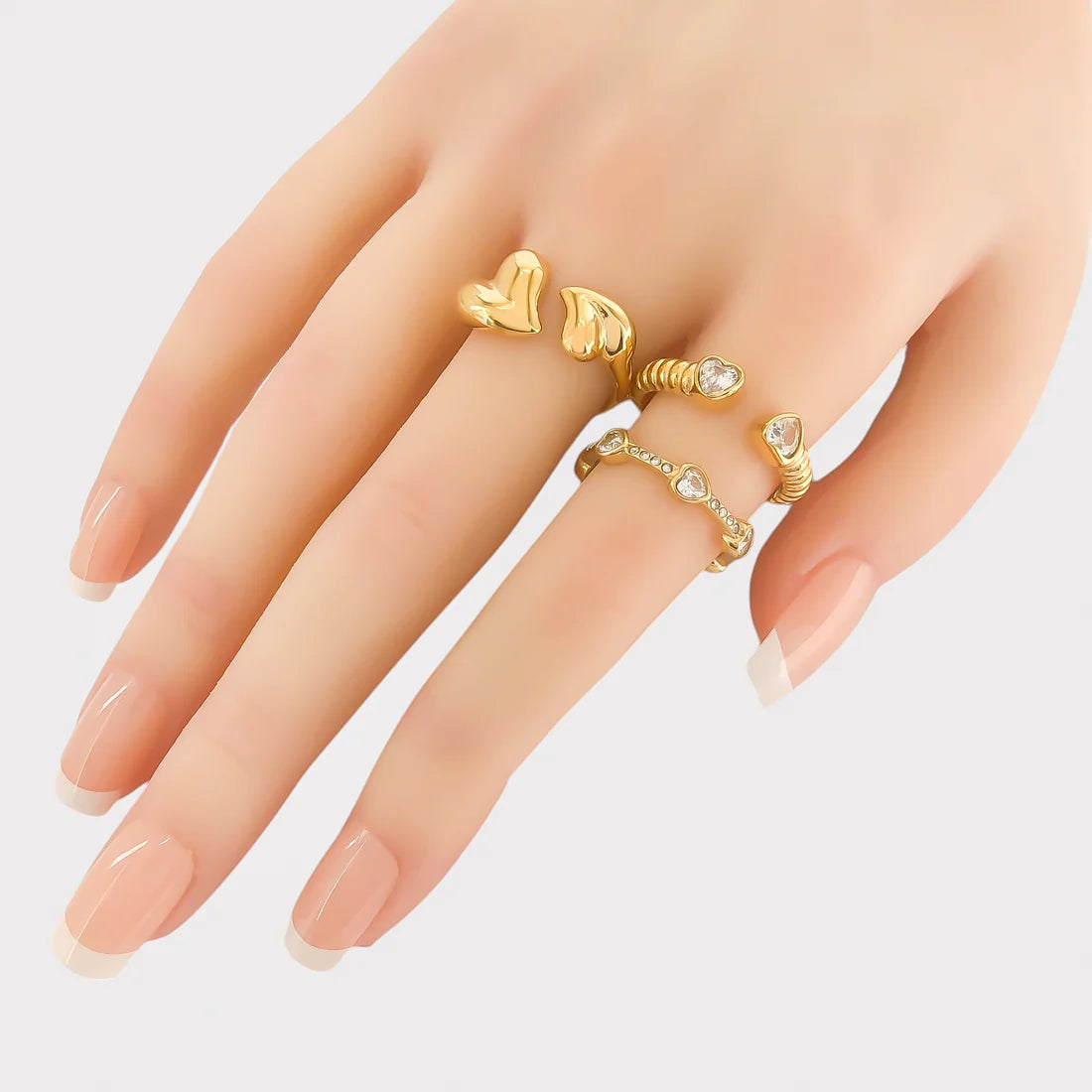 Double Heart Water Resistant Ring