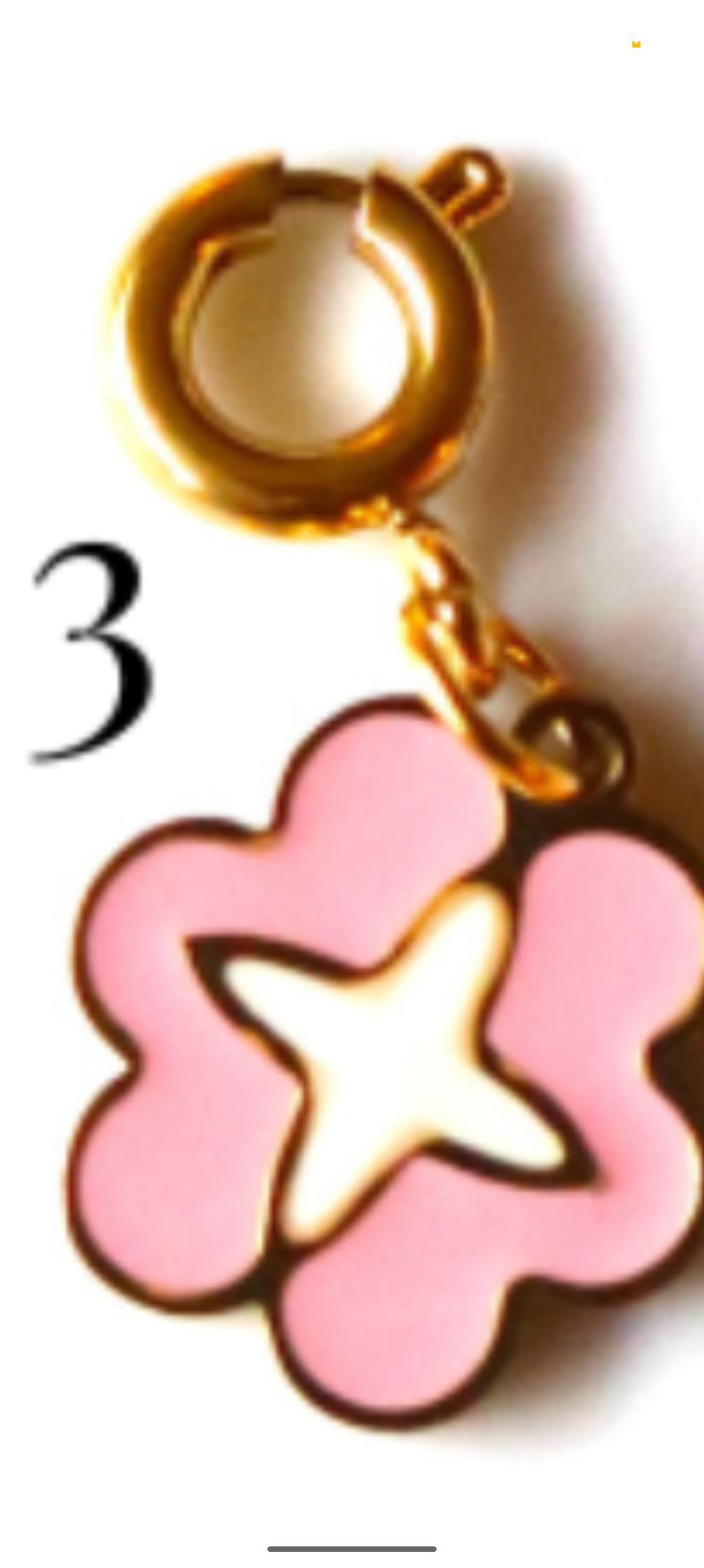 Stainless Steel Gold Plated Light Pink Collection Charms