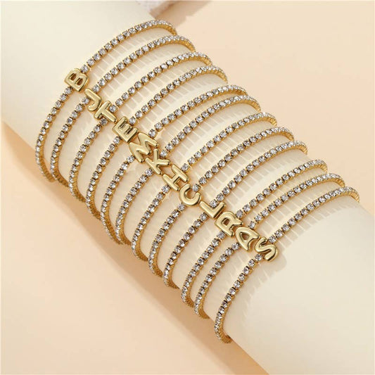 18K Stainless Steel Initial Bracelets