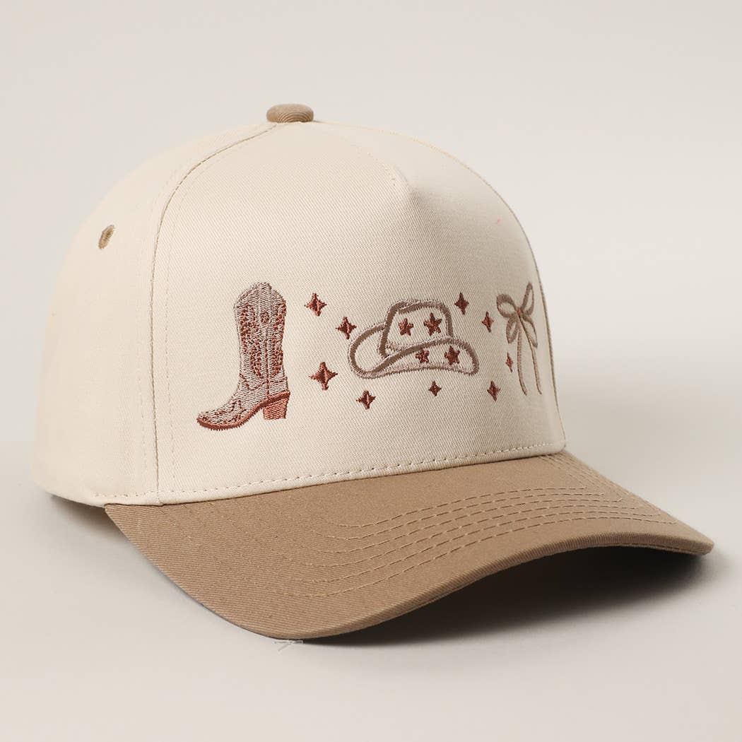 Coquette Western Embroidery Two-Tone Trucker Hat