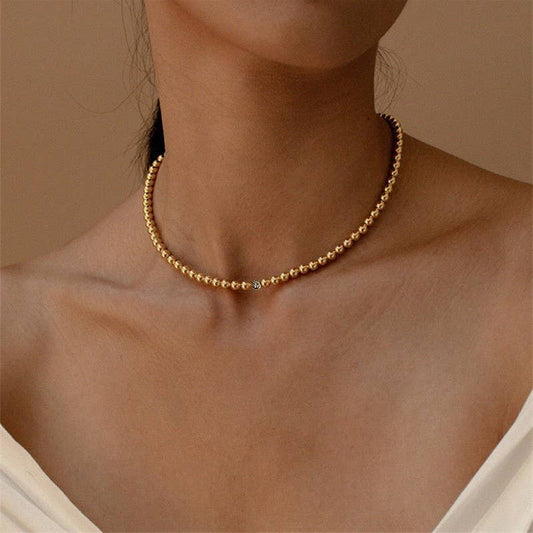 18K Stainless Steel Beaded Necklace