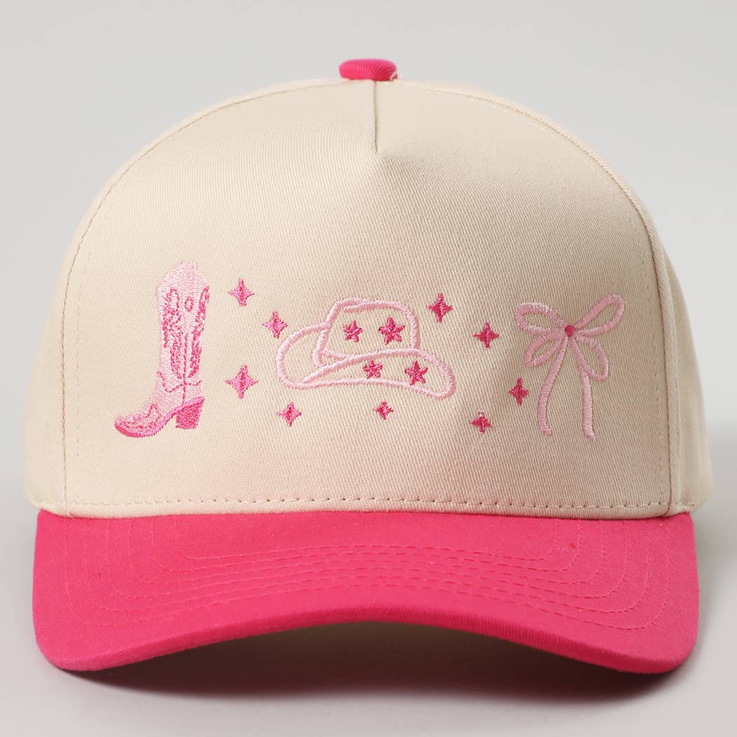 Coquette Western Embroidery Two-Tone Trucker Hat