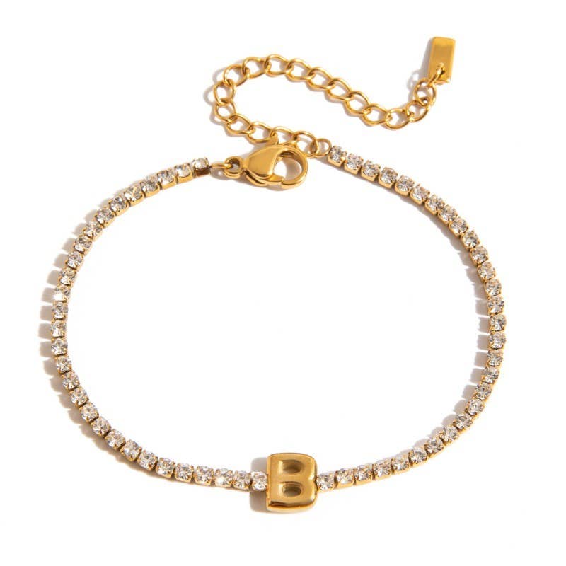 18K Stainless Steel Initial Bracelets