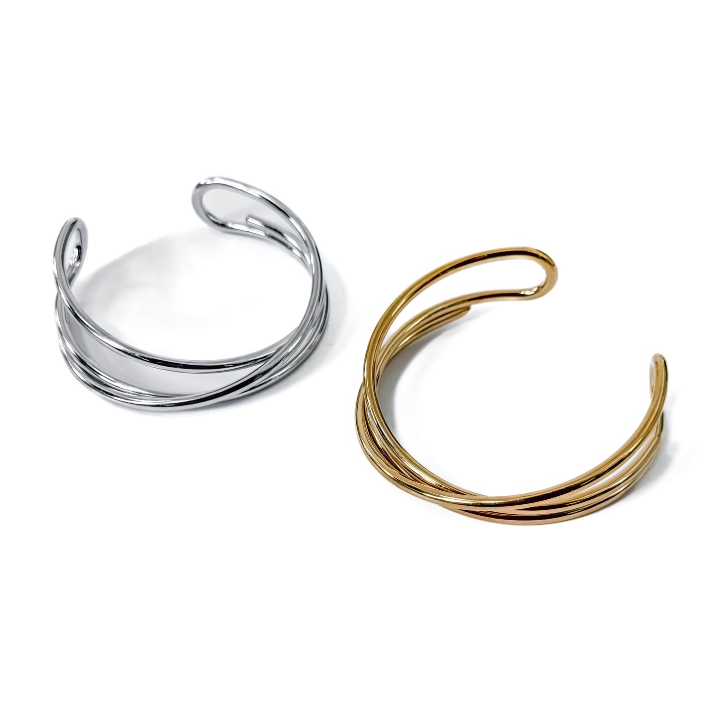 Cleo Crossover Cuff Bangle Bracelet - WATERPROOF