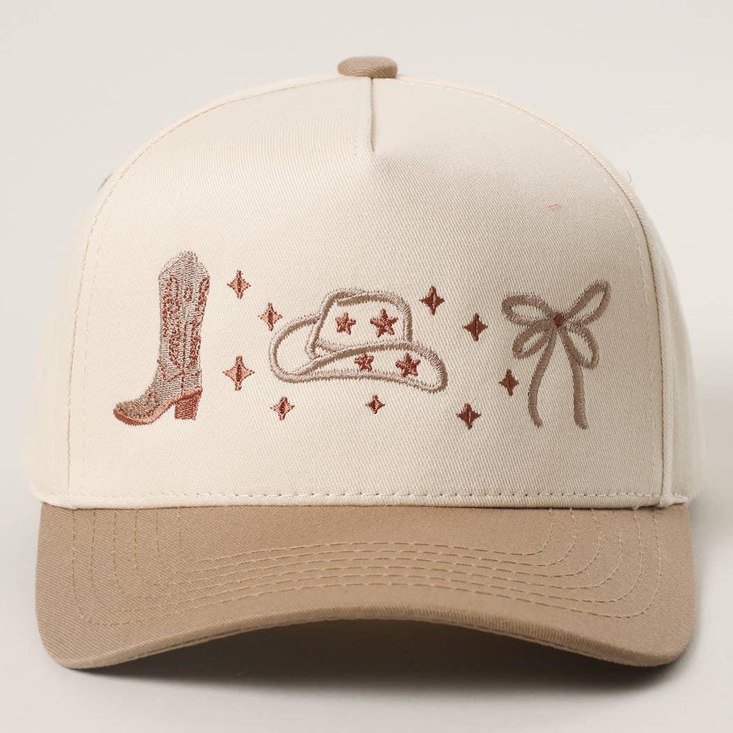 Coquette Western Embroidery Two-Tone Trucker Hat